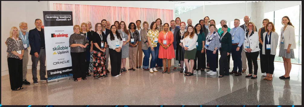 Learning Leaders Summit attendees gather in the upstairs foyer of the Oracle Waterfront Campus.
